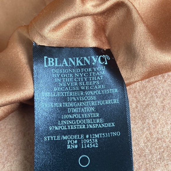 Blank NYC cute tan coat with externally soft pink faux fur - Picture 6 of 6